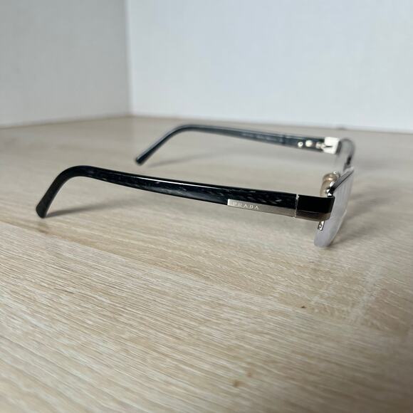 Prada VPR60H 7BN-1O1 Eyeglasses Black Frames Half Rim Flex Hinge 49-18-135 - Picture 8 of 8